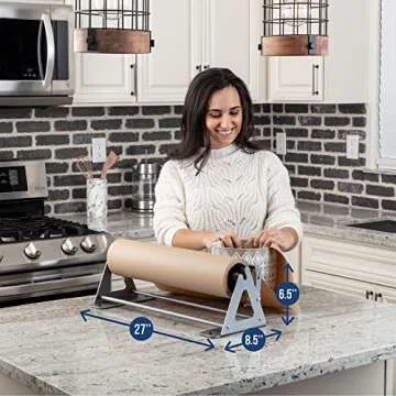 DIY Crew 24 Inch Paper Roll Dispenser and Cutter - Heavy-Duty Wall Mountable, Non Slip Tabletop - Kraft, Freezer, Butcher Paper - Up to 1000ft Rolls