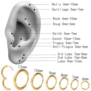 1 Pair 6mm Small Hoop Earrings for Women Dainty 14K Gold Plated Huggie Hoop Earrings Hypoallergenic ...