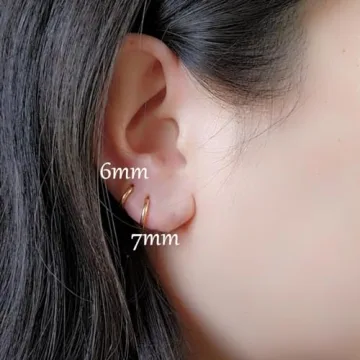 Elegant 6mm Gold Hoop Earrings Lightweight Hypoallergenic