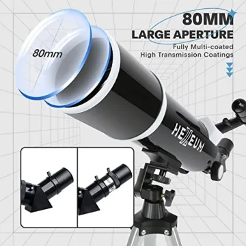 80mm Telescope for Adults & Beginners - Multi-Coated