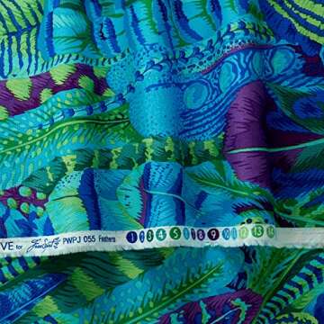 Kaffe Fassett Feathers Green, Fabric by the Yard