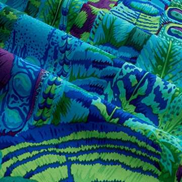 Kaffe Fassett Feathers Green, Fabric by the Yard