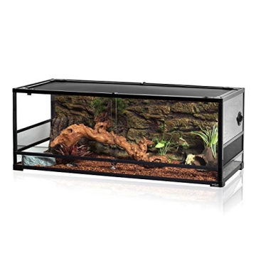 REPTI ZOO 67 Gallon Reptile Large Terrarium Upgrade with Sliding Glass Door