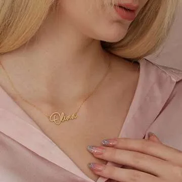 14k Solid Gold Name Necklace Personalized Jewelry