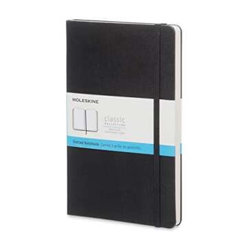 Moleskine Classic Collection Hard Cover Notebook, 1-Subject, Dotted Rule, Black Cover, 5.5 x 3.5 Sheets