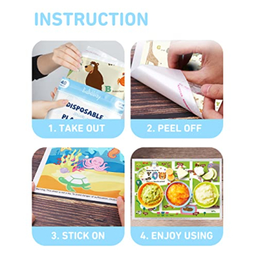 Babebay 40 Pack Disposable Baby Placemats - Hygienic & Fun