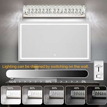 ZUZITO Modern Bathroom Light Fixtures - LED Vanity Lights for Bathroom 18W - Crystal Chrome Lighting...