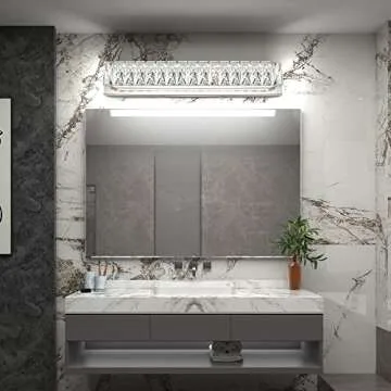 ZUZITO Modern Bathroom Light Fixtures - LED Vanity Lights for Bathroom 18W - Crystal Chrome Lighting Fixtures Over Mirror for Bath