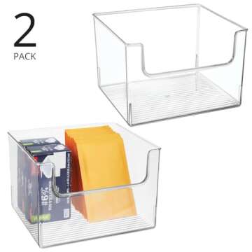 mDesign Modern Plastic Open Front Dip Storage Organizer Bin Basket for Home Office Organization - Sh...