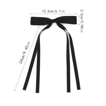 Purggy 6 Pcs Hair Bows for Women Clips -Hair Ribbon Bowknot Tassel Claw Barrettes with Long Tail for Women and Girls Hair Accessories