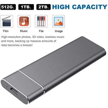 External Hard Drive 2TB - USB 3.1 for PC, Mac, Laptop