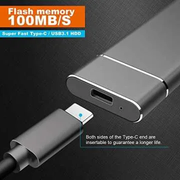 External Hard Drive 2TB - USB 3.1 for PC, Mac, Laptop