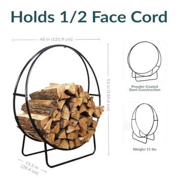 Sunnydaze Durable 48-Inch Firewood Rack for Outdoor Use