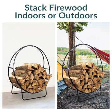 Sunnydaze Durable 48-Inch Firewood Rack for Outdoor Use