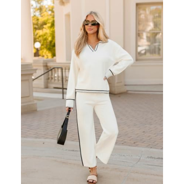 ZESICA Women's Cozy Knit Lounge Two-Piece Set