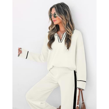 ZESICA Women's Cozy Knit Lounge Two-Piece Set