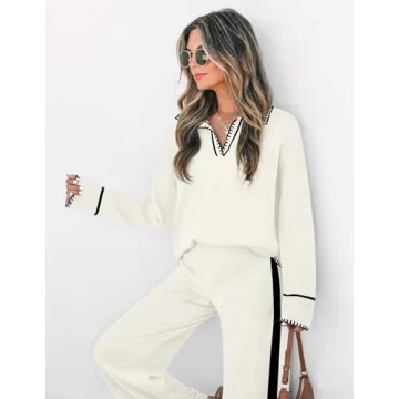 ZESICA Women's Cozy Knit Lounge Two-Piece Set