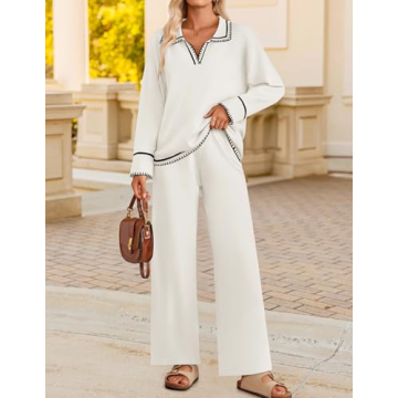 ZESICA Women's Cozy Knit Lounge Two-Piece Set