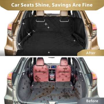 F-color SUV Cargo Liner for Dogs - Waterproof Pet Cargo Liner with Side Flaps, Comfort Dog Cargo Cov...
