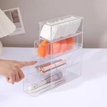 Acrylic Stackable Drawer 4 Small Drawers Organizer