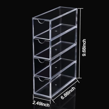 Acrylic Stackable Drawer 4 Small Drawers Organizer