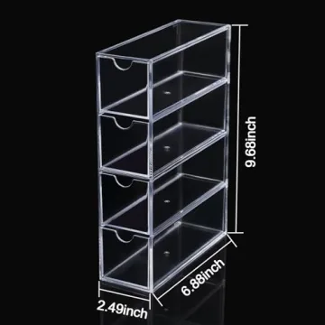 Acrylic Stackable Drawer 4 Small Drawers Organizer