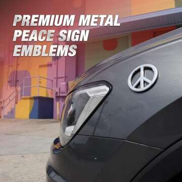 Premium Car Emblems - 3D Heavy Duty Peace Sign Logo