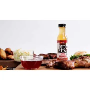 Kosmos Q Apple Habanero BBQ Glaze - 16 Oz Bottle for Sticky & Flavorful Barbecue - Thick BBQ Glaze for Competition Ready Mouth-Watering Meat (Apple Habanero)