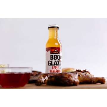 Kosmos Q Apple Habanero BBQ Glaze - 16 Oz Bottle for Sticky & Flavorful Barbecue - Thick BBQ Glaze for Competition Ready Mouth-Watering Meat (Apple Habanero)