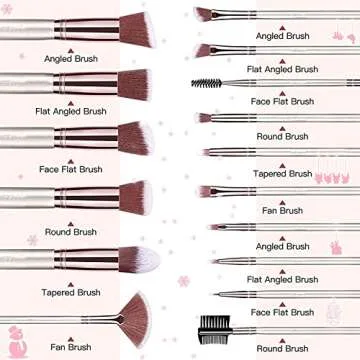 16Pcs Makeup Brushes Set with Beauty Blender Sponges