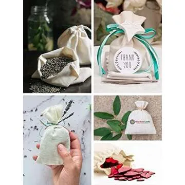 Mandala Crafts Muslin Drawstring Bags - Elegant Gift Pouches