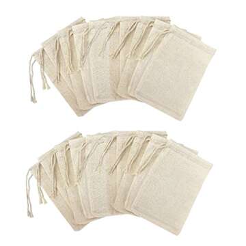 Mandala Crafts Drawstring Muslin Bags 3X4 Drawstring Pouches Sachets Bags - 100 Cloth Bags Cotton Drawstrings Bags Fabric Gift Bags for Treat Cooking Spice Jewelry