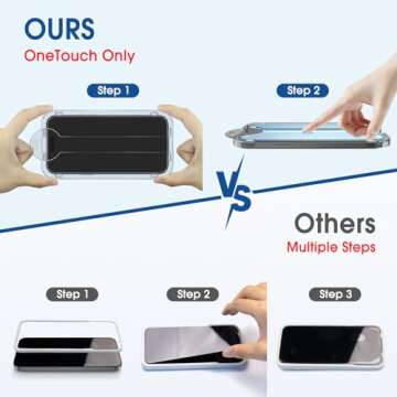 amFilm Easiest Installation OneTouch for iPhone 15 Pro Max Screen Protector [6.7 Inch] Tempered Glass + Camera Lens Protector, Auto-Alignment Tech, Bubble Free, Case Friendly, Anti-Scratch [2+2 Pack]