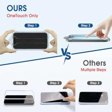 amFilm Easiest Installation OneTouch for iPhone 15 Pro Max Screen Protector [6.7 Inch] Tempered Glass + Camera Lens Protector, Auto-Alignment Tech, Bubble Free, Case Friendly, Anti-Scratch [2+2 Pack]