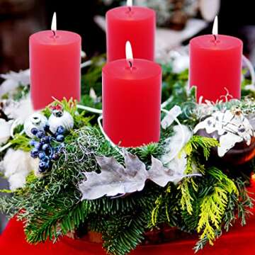 Elegant Dripless Red Pillar Candles - Perfect for Special Occasions