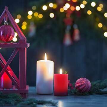 4 Red Pillar Candles - Long Burning Elegance for Events