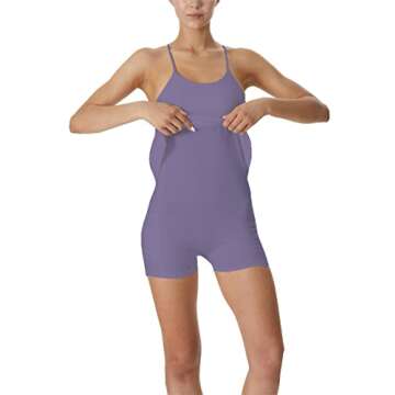 Women's Exercise Sleeveless Dress Tennis Golf Workout Dress with Pockets Built-in Shorts & Bra Yoga Sports Athletic Dress (Adjustable Purple, M)