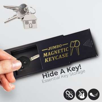 RamPro Hide A Key Magnetic Key Holder Under Car - Spare Key Keepers for Home, Office, Vehicle - 3 Pa...