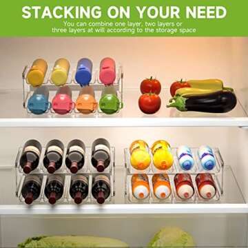 ZIJUND 4 Pack Stackable Water Bottle Organizer for Kitchen