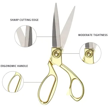 SIRMEDAL Professional Heavy Duty Tailor Scissors Gold