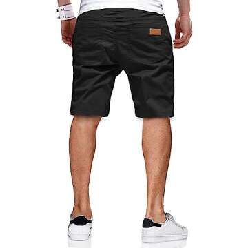 JMIERR Mens Casual Shorts - Cotton Drawstring Summer Beach Stretch Waist Twill Chino Dress Golf Shor...