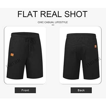 JMIERR Mens Casual Shorts - Cotton Drawstring Summer Beach Stretch Waist Twill Chino Dress Golf Shorts with Pockets Short Pants for Men 7 Inch Inseam, US 32(S), S Black