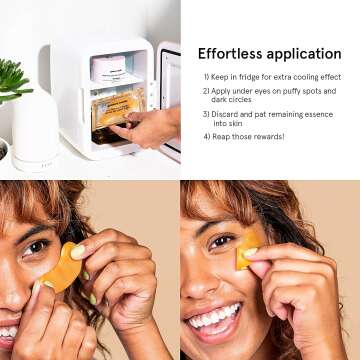 Vegan Gold Under Eye Mask - Reduce Puffiness & Dark Circles