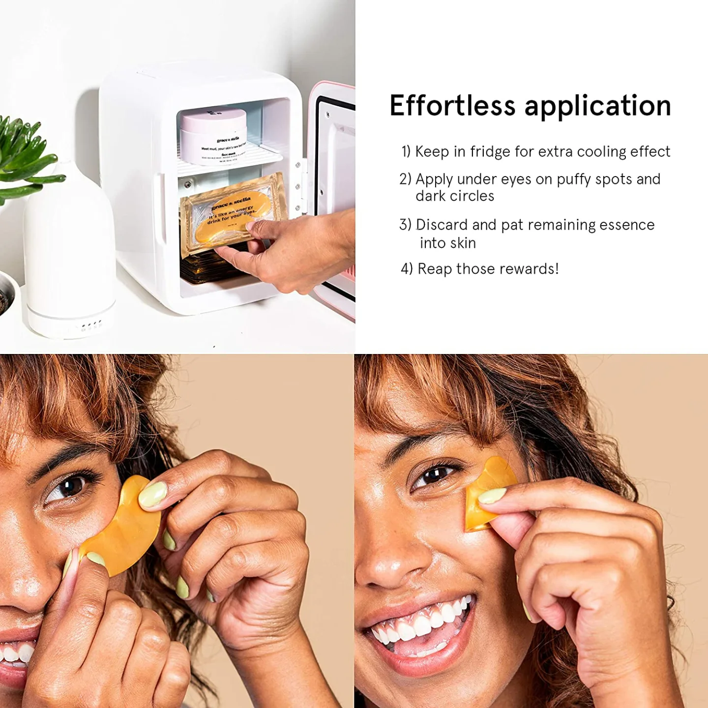 Vegan Gold Under Eye Mask - Reduce Puffiness & Dark Circles