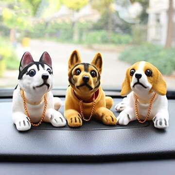 SRJCWB Car Decor Car Creative Gift Tabletop Ornament Car Doll Husky Beagle St Bernard Shepherd Shake Head Dog Decoration Car Interior Decoration Men Car Ornament Accessories