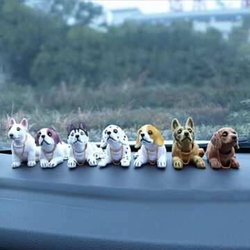 SRJCWB Car Decor Car Creative Gift Tabletop Ornament Car Doll Husky Beagle St Bernard Shepherd Shake Head Dog Decoration Car Interior Decoration Men Car Ornament Accessories
