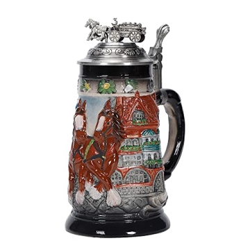0.85L Beer Stein with Matel Pewter Lid Stanley Steel Germany Oktoberfest Tankard Eagle Bierkrug Drin...