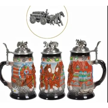 Premium 0.85L Beer Stein with Pewter Lid for Gifts