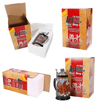 Premium 0.85L Beer Stein with Pewter Lid for Gifts