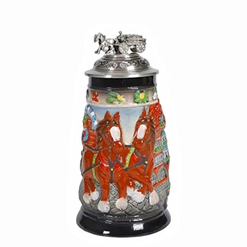 Premium 0.85L Beer Stein with Pewter Lid for Gifts